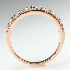 0.62ctw Diamond Anniversary Filigree Wide Ring in 14K Rose Gold Diamond Rings Oaks Jewelry 