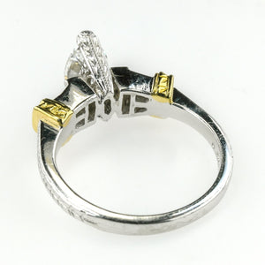 1.00ct EGL Marquise Diamond VVS2/F & Side Accented Engagement Ring 18K Two Tone Engagement Rings Oaks Jewelry 