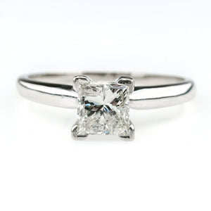 1.00ct Princess Cut Diamond Solitaire Engagement Ring Size 6.5 in 14K White Gold Engagement Rings Oaks Jewelry 