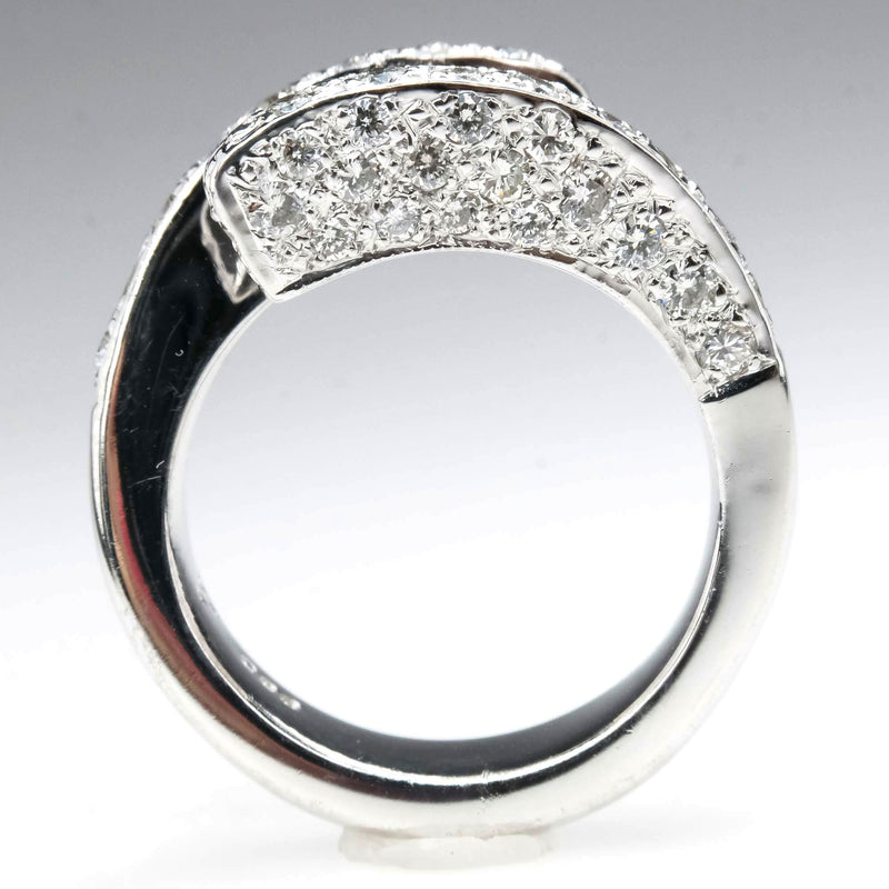 1.21ct Round VS2/G Diamond Bypass Statement Ring in 14K White Gold Diamond Rings Oaks Jewelry 