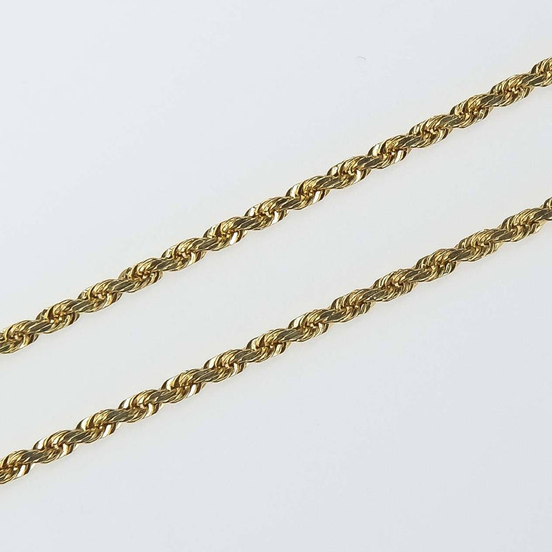 1.2mm Wide Rope Link 36" Chain Necklace in 14K Yellow Gold Necklaces Oaks Jewelry 