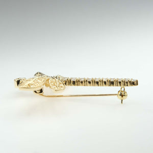 1.40ctw Diamond Dragonfly Openwork Filigree Pin in 18K Yellow Gold Pins and Brooches Oaks Jewelry 