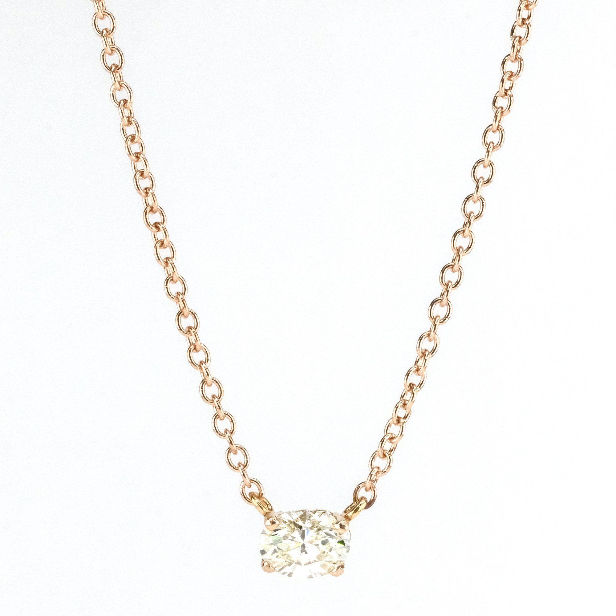 2 Ct Round Diamond Solitaire Bezel Set Pendant Necklace 14K Rose Gold  Finish | eBay