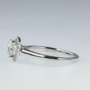 14K White Gold GIA 1.01ct Round Diamond SI2/H Halo Engagement Ring Size 6.75 Engagement Rings OaksJewelry 