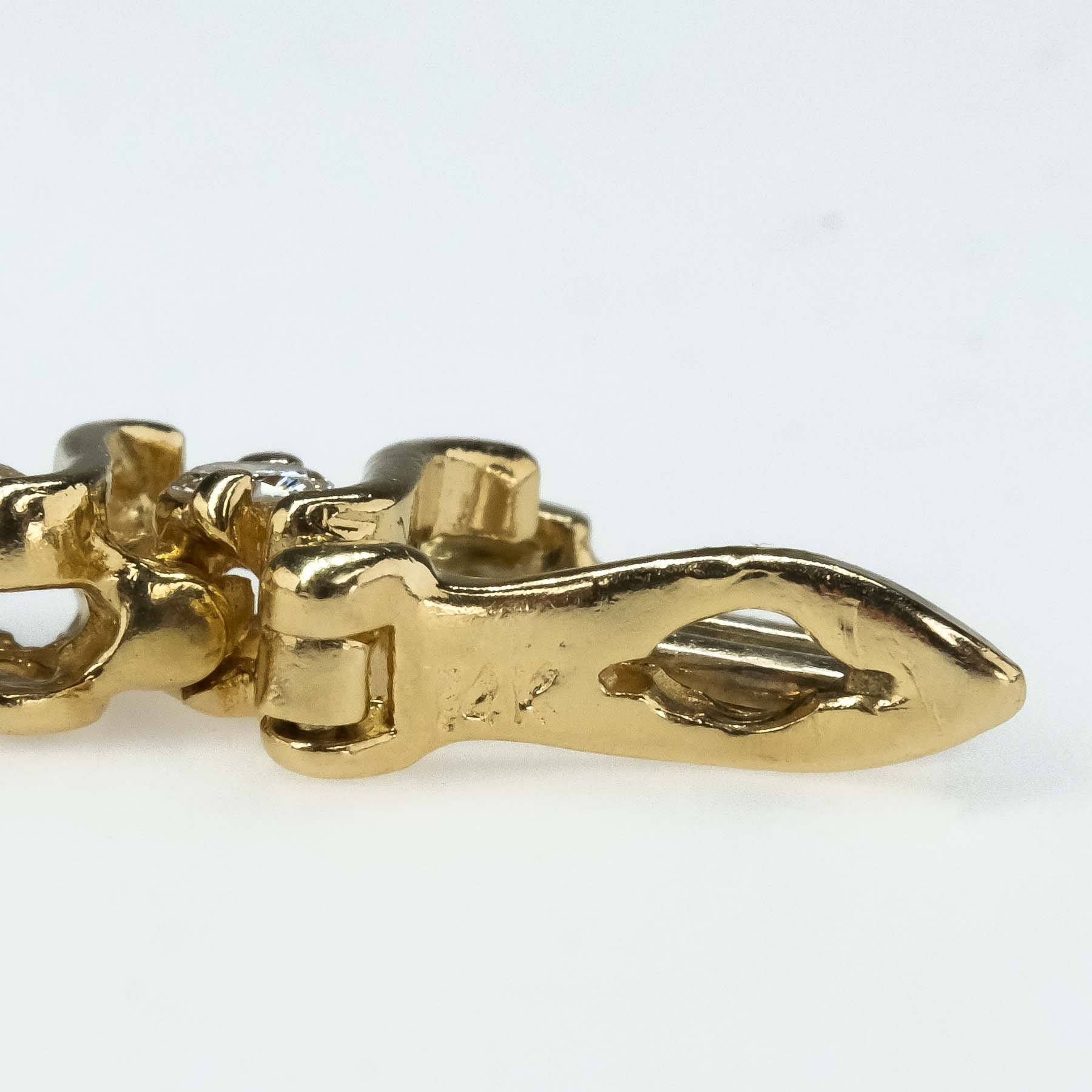 14K Yellow Gold 2.20ctw Round Diamond Accented 7.5 S Link Tennis Bracelet  – Oaks Jewelry