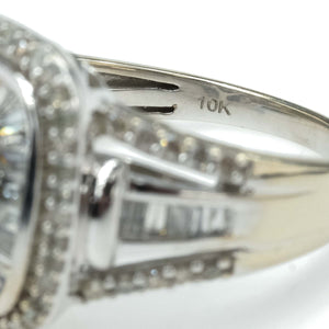 1.53ctw Diamond Accented Halo Cluster Statement Ring in 10K White Gold Diamond Rings Oaks Jewelry 
