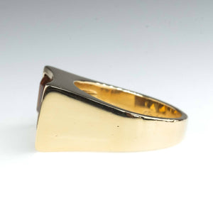 3.46ctw Three Stone Citrine Gemstone Ring in 14K Yellow Gold Gemstone Rings Oaks Jewelry 