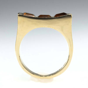 3.46ctw Three Stone Citrine Gemstone Ring in 14K Yellow Gold Gemstone Rings Oaks Jewelry 