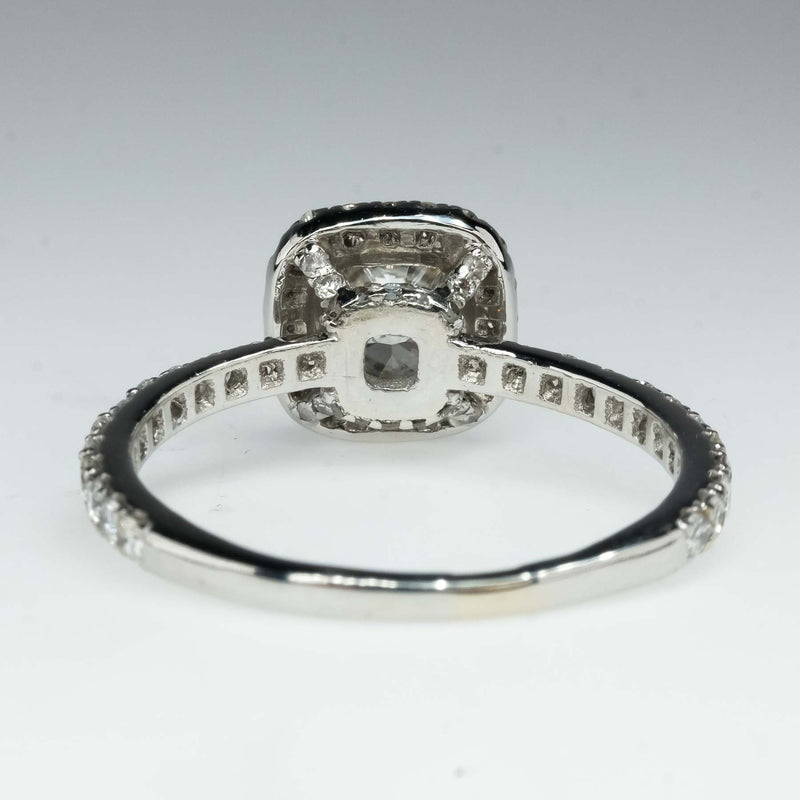 GIA 1.80ct Cushion Cut Diamond Halo Engagement Ring in Platinum