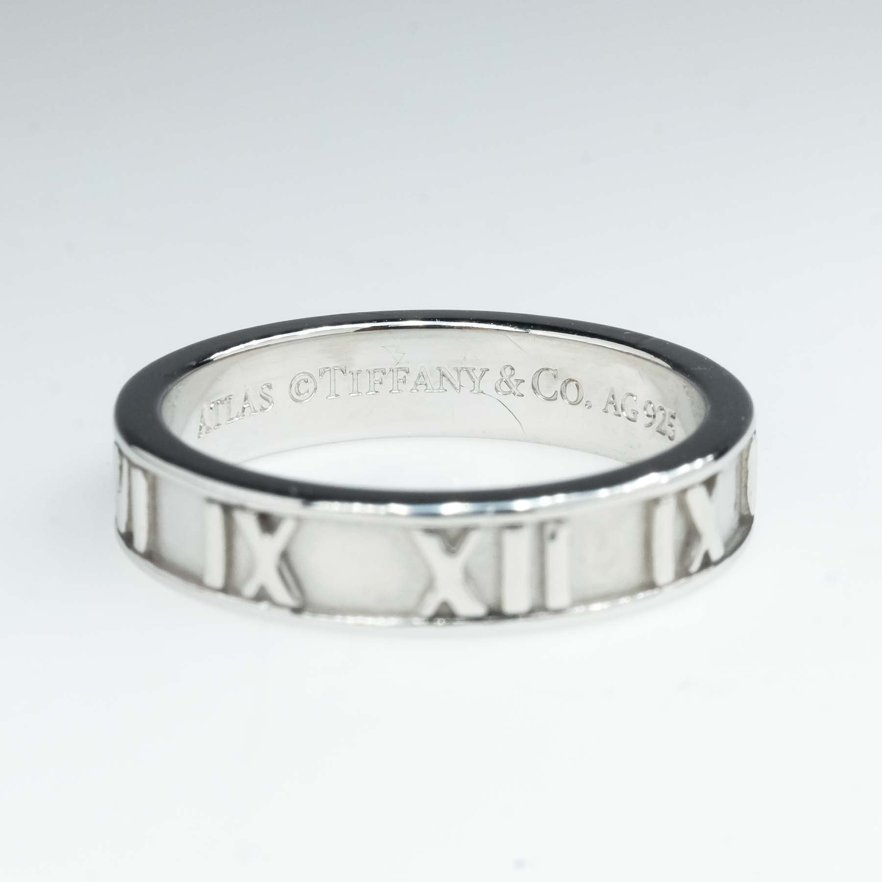 Tiffany & Co. Sterling Silver Atlas Pierced Narrow Ring – Oliver Jewellery
