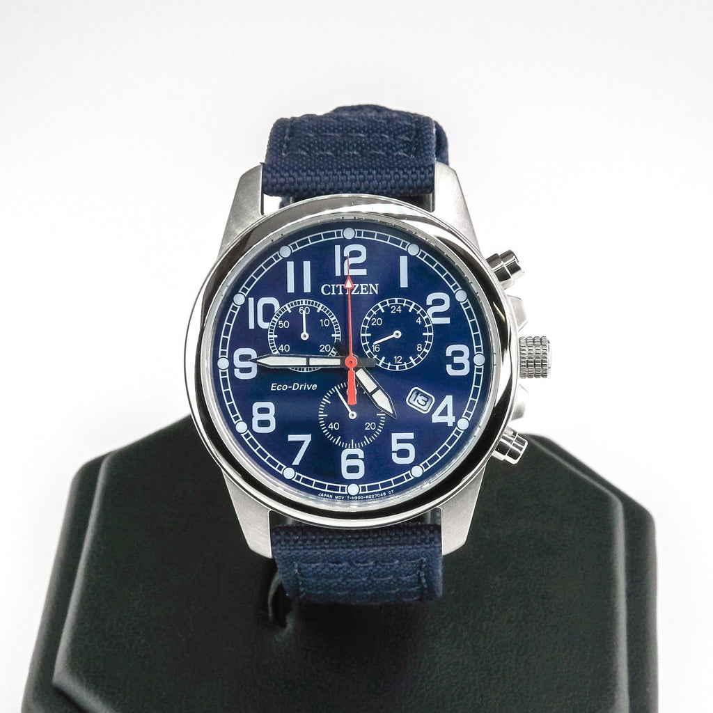 Citizen Eco-Drive Military Chronograph Nylon Strap 39mm Men's Watch At0200-21l Watches Citizen 