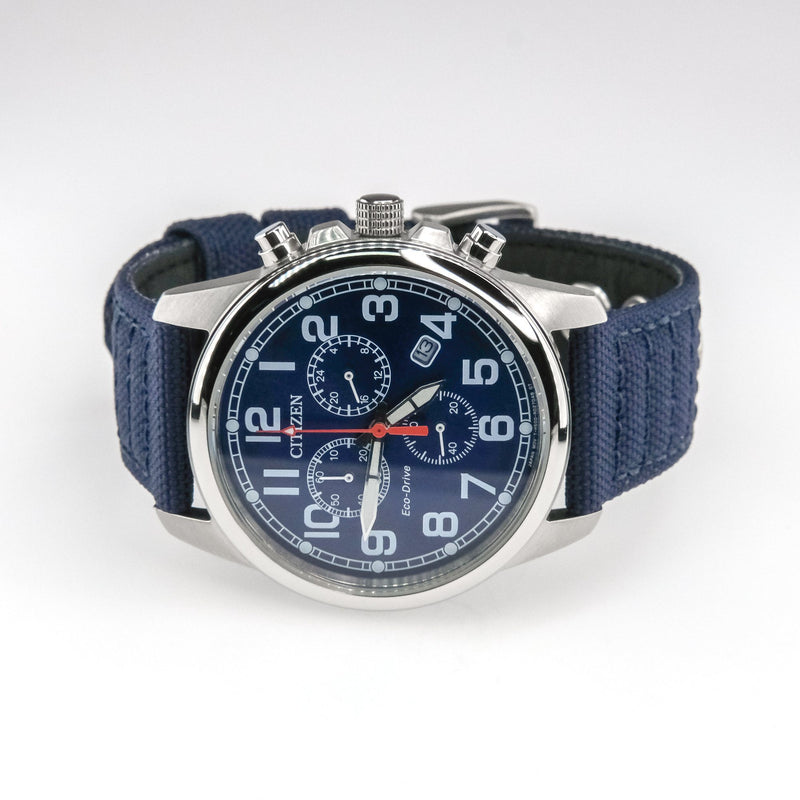 Citizen Eco-Drive Military Chronograph Nylon Strap 39mm Men's Watch At0200-21l Watches Citizen 