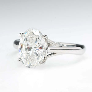 GIA 2.01ct SI1/D Oval Diamond Solitaire Engagement Ring in 18K White Gold Engagement Rings Oaks Jewelry 