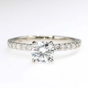 IGI 0.60ct I1/G Round Diamond Engagement Ring in 14K White Gold Engagement Rings Oaks Jewelry 