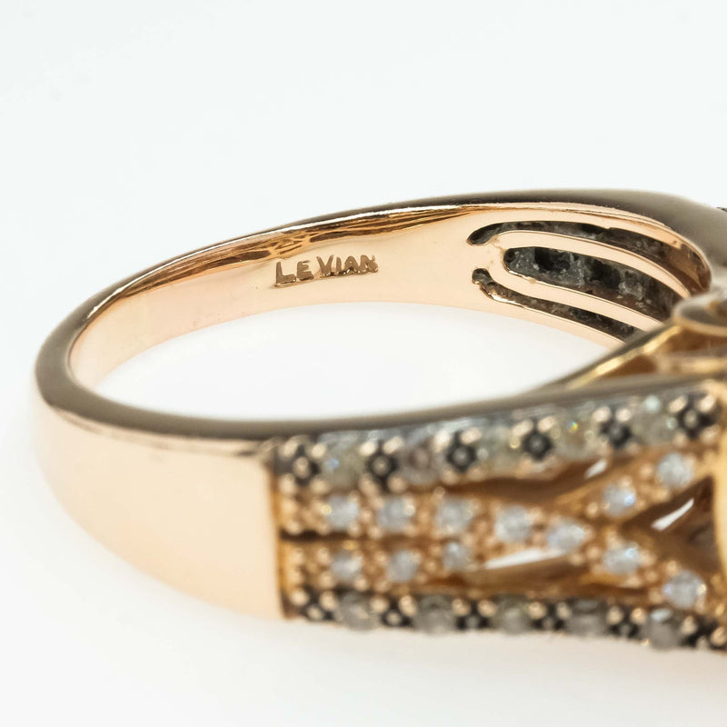 Le Vian Chocolate Smoky Quartz and Diamond Ring in 14K Rose Gold Gemstone Rings Le Vian 