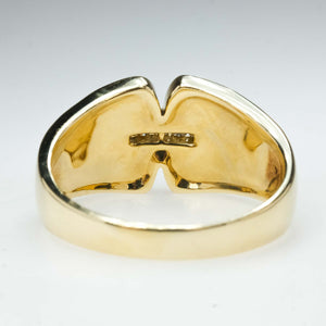 Mother of Pearl Inlay with Diamond Accents Ring in 14K Yellow Gold Gemstone Rings Oaks Jewelry 