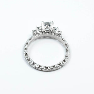 Platinum 0.50ct Princess Cut Diamond & Diamond Accented Eternity Engagement Ring Engagement Rings Oaks Jewelry 