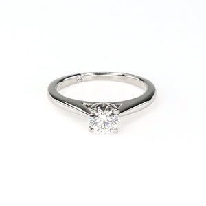 Platinum 0.53ct IGI Certified Round Diamond VS1/H Solitaire Engagement Ring Engagement Rings Oaks Jewelry 